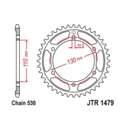 JT Sprockets Corona Moto 47 dientes Yamaha YZF/R1 09-13 YZF/R1/LE 10 hierro