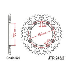 JT Sprockets Corona Moto 46 dientes Honda Tornado CB 250/ VT 250/ XL 400 hierro