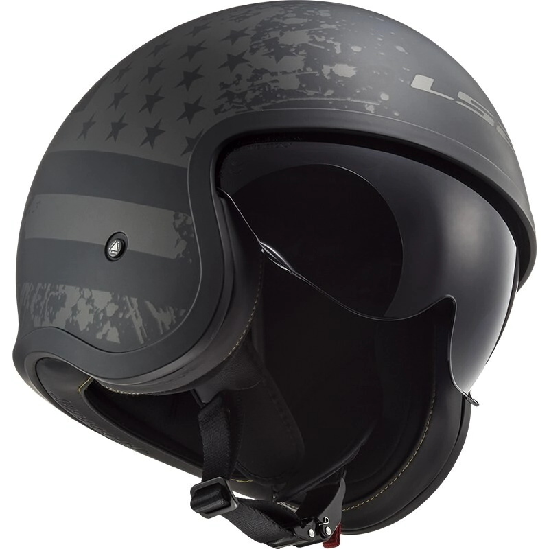 CASCO ABIERTO VISOR 599 BLACK FLAG BLACK TITAN TALLE XL -LS2-