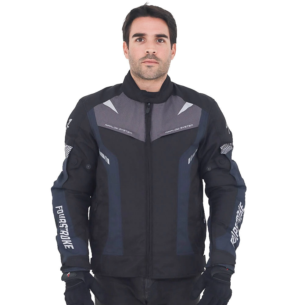 Campera Fourstroke Warrior V2 negro gris talle M