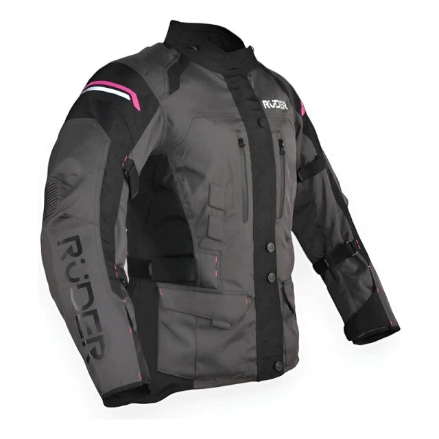 Campera larga Ruder mujer Ares negro gris fucsia talle S