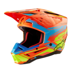 CASCO CROSS S-M5 ACTION 2 NARANJA CELESTE AMARILLO TALLE L**OFERTA** -ALPINESTARS-