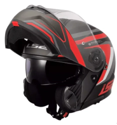 Casco LS2 Rebatible FF908 Phantom Tit Gris Rojo Mate MT