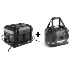 Rhinowalk Bolso trasero Moto impermeable 36L Rigido Fortress Series X negro