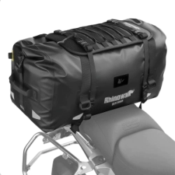 Rhinowalk Bolso trasero Moto 40L impermeable Warrior negro