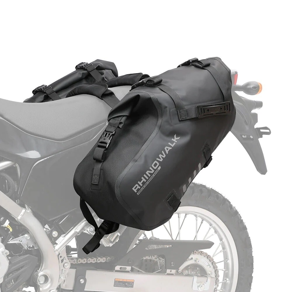 Rhinowalk Alforjas Laterales Moto impermeables 48L (par) mate negro