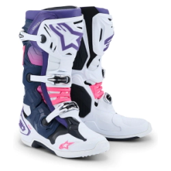 BOTAS CROSS TECH 10 BLANCO VIOLE AZUL ROSA TALLE 44.5-10 -ALPINESTARS-