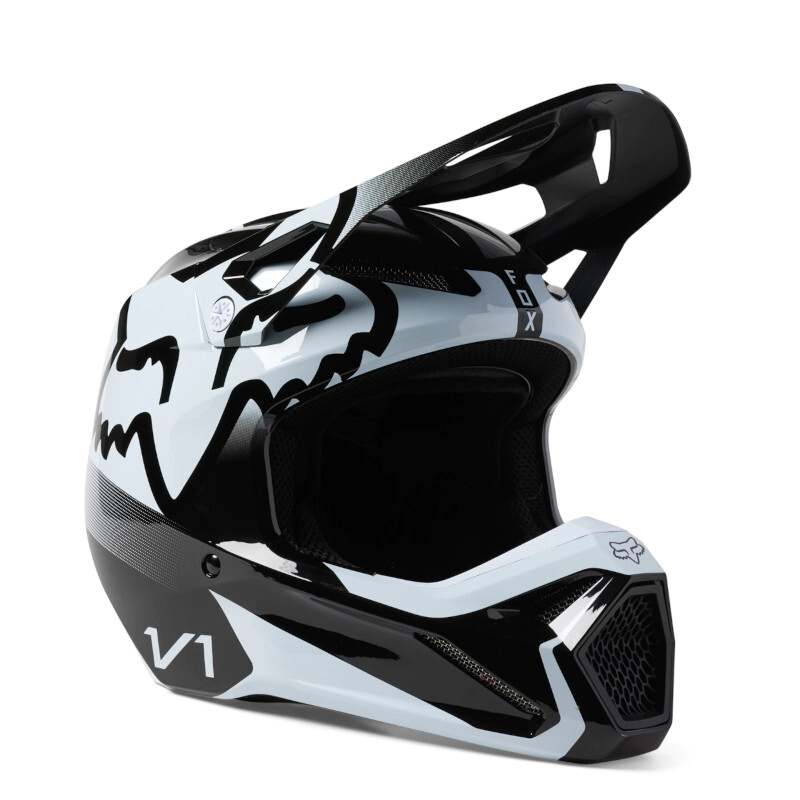 CASCO CROSS V1 YTH LEED DOT/ECE NEGRO BLANCO TALLE S -FOX-