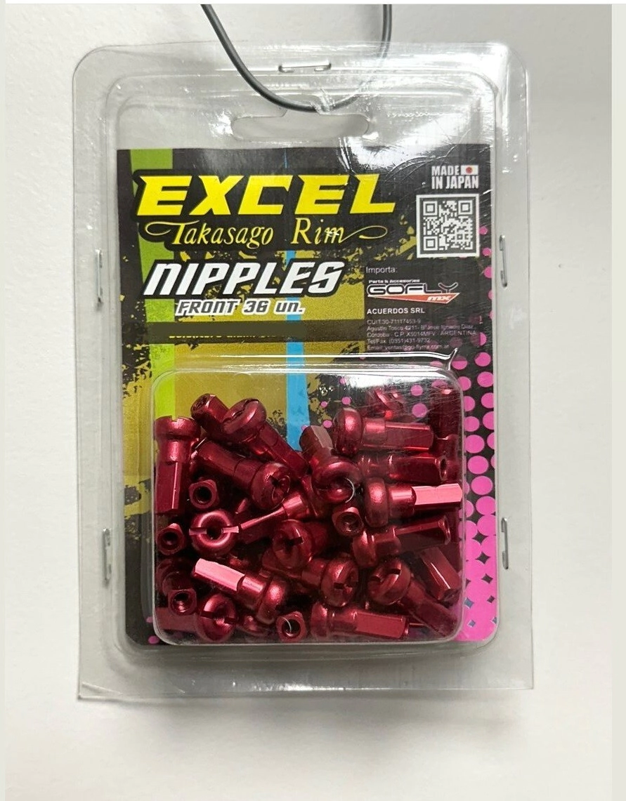 Excel Niples Rayos Moto rojo 36 UN trasero