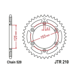 JT Sprockets Corona Moto JT210.48 48 dientes autolimpiante Honda CR/CRF/XR 48 color negro