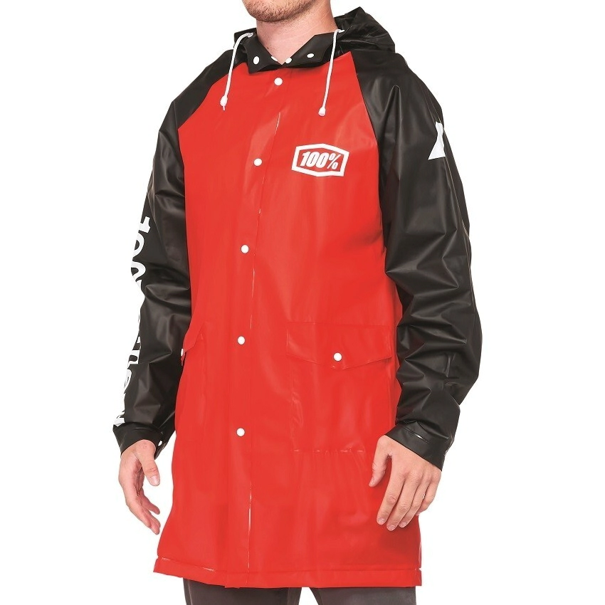 100% Campera impermeable Moto impermeable Mechanic's rojo negro talle XL