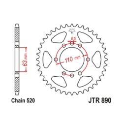 Corona JT Sprockets KTM Duke 390 890.45 Hierro