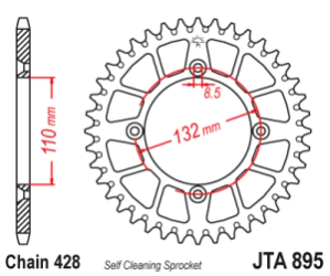 JT Sprockets Corona Moto JT895.49 aluminio 49 dientes KTM 85 negro