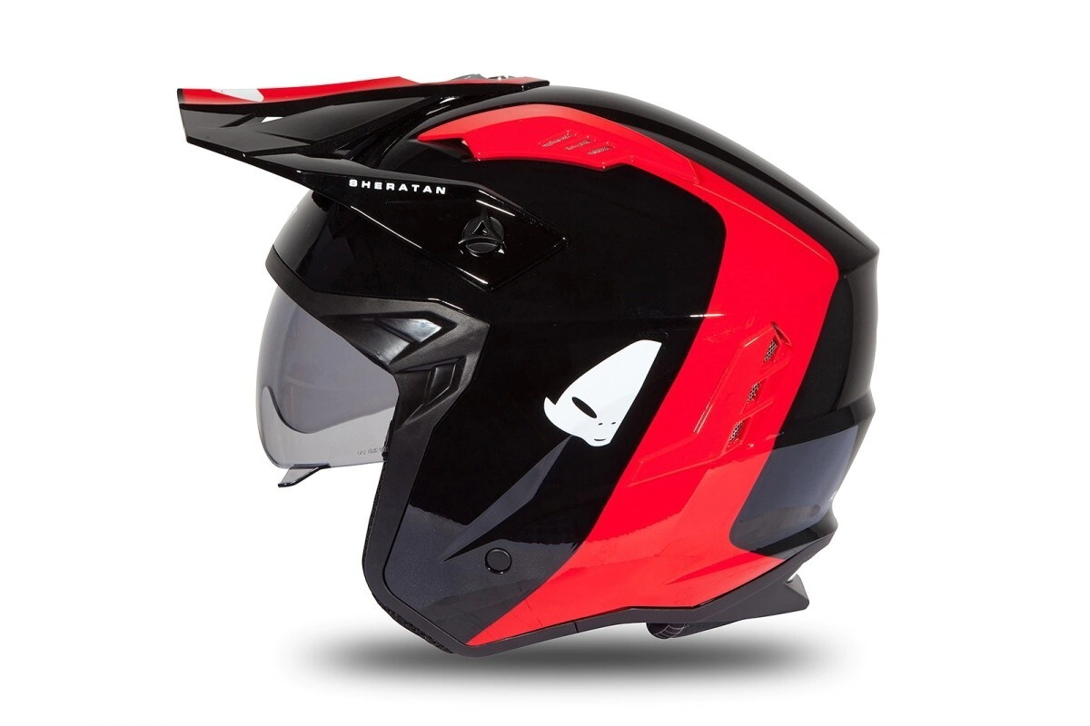UFO Plast Casco Jet Abierto Sheratan Jet negro rojo talle M
