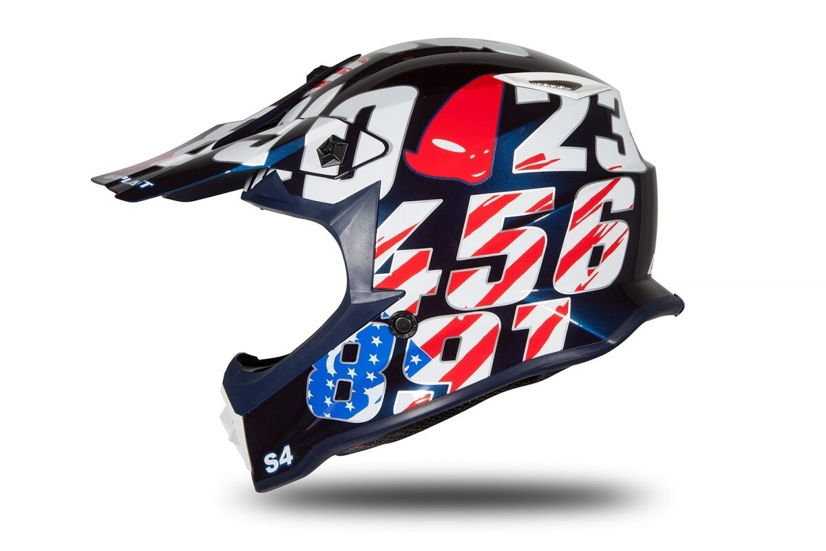 UFO Plast Casco Motocross Enduro N�meros azul brillante talle M