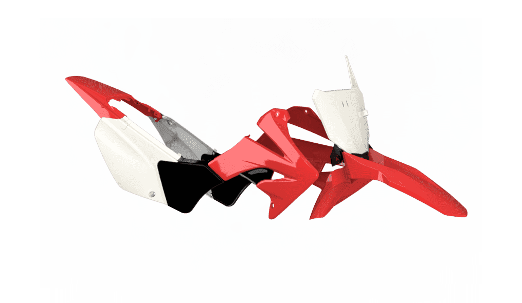 AMX Kit Pl�sticos Moto Honda Tornado con porta n�mero rojo blanco completo