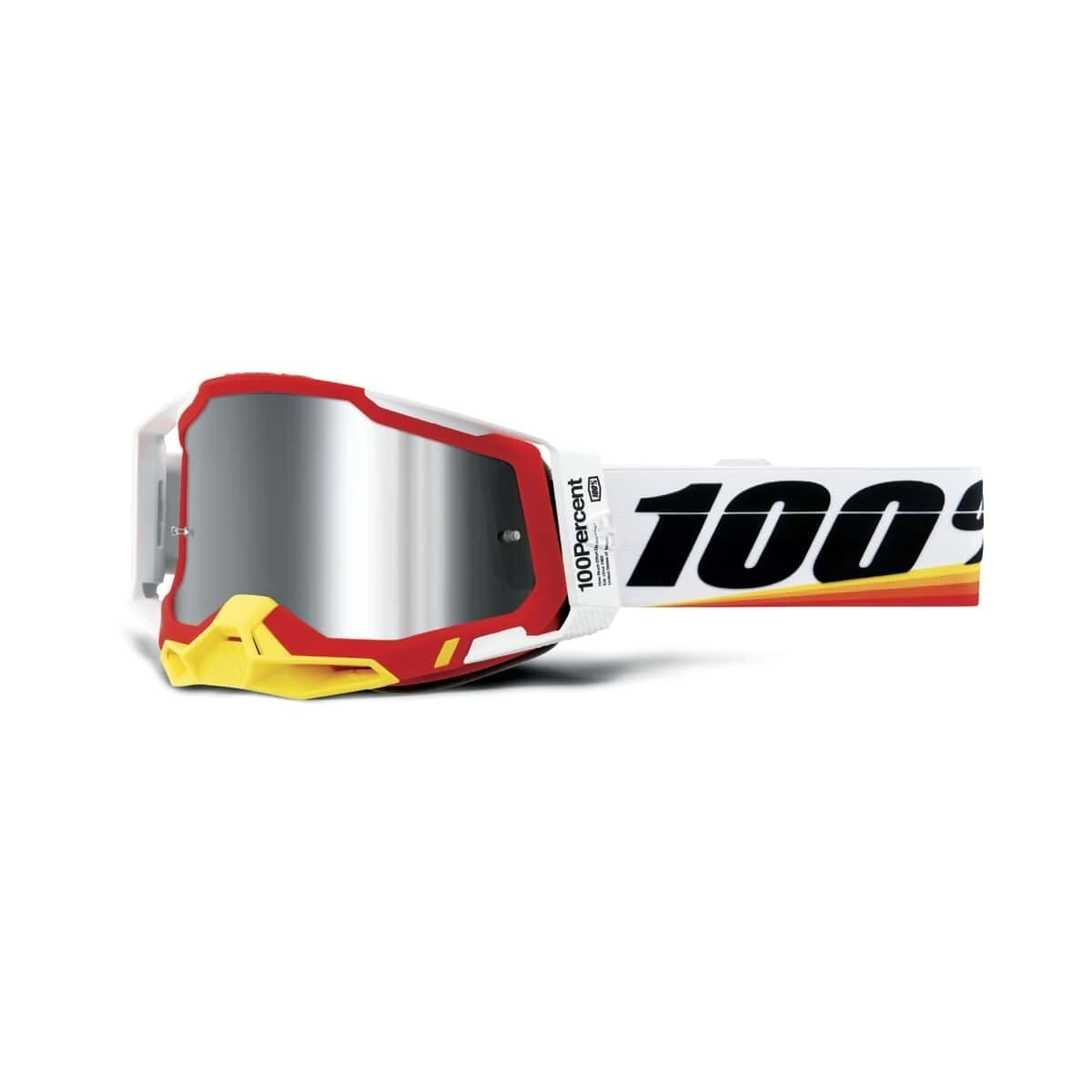 100% Antiparra Motocross Racecraft 2 Arsham roja lente Mirror plateada