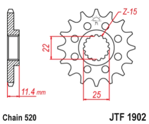 JT Sprockets Pi��n Moto JT1902.16 16 dientes goma antivibraci�n KTM Husqvarna 690-901