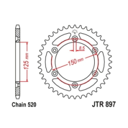 JT Sprockets Corona Moto JT897.46 46 dientes Husaberg FE650 03-08 KTM todas