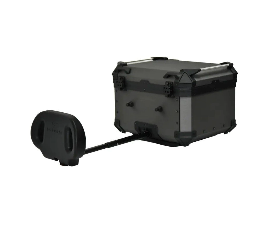 Coocase Ba�l Top Case Moto aluminio 45L respaldar extensible gris oscuro cepillado