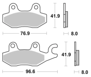 SBS Pastillas Freno Moto SBS 638 FA165 Street sinterizadas tras. Ninja Triumph Vogue AC 350