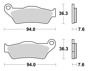 SBS Pastillas Freno Moto 671 FA181/245/643 sinterizadas tras. MT/NK Multistrada KTM ADV