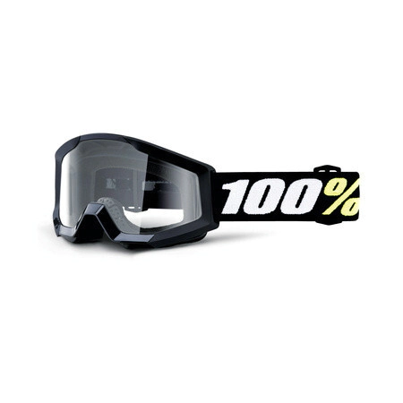 100% Antiparra Motocross Strata Mini negra lente Clear transparente