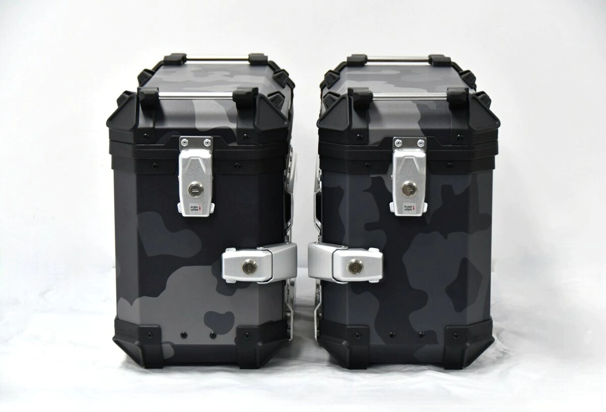 Coocase Ba�les Laterales Moto aluminio 28L camuflado oscuro