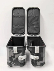 Coocase Ba�les Laterales Moto aluminio 36L S-Shape derecho camuflado oscuro