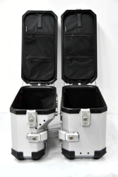 Coocase Ba�les Laterales Moto aluminio 36L Voge 650 S-Shape izquierdo plateado cepillado