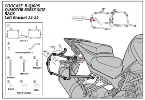 Coocase Soporte Bauleras Laterales Moto QJ Motor 800SX 2023-2025