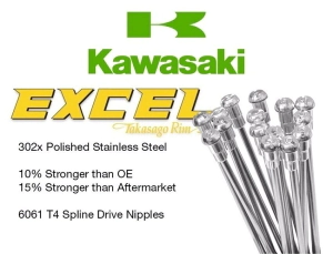 RAYOS CON NIPLES DEL KAWASAKI 21X 1.60 POR UNIDAD NOTAKO -EXCEL-