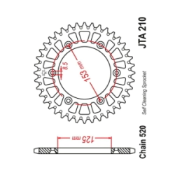 JT Sprockets Corona Moto JT210.51 aluminio 51 dientes Honda CR/CRF/XR 51