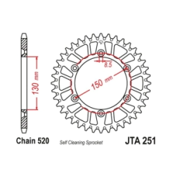 JT Sprockets Corona Moto JT251.48 aluminio 48 dientes Yamaha YZ/WR 1/25/4/426-450 99-04