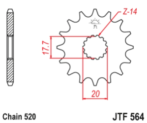 JT Sprockets Pi��n Moto JT564.13 13 dientes Yamaha YZ 125 Gas Gas 125EC 03-11