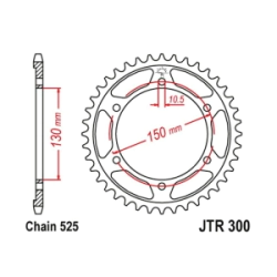 JT Sprockets Corona Moto 47 dientes Honda Transalp 600/650 88/06 hierro